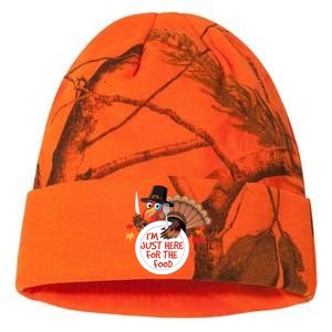 Im Just Here For The Food Funny Thanksgiving Turkey Pilgrim Gift Kati Licensed 12" Camo Beanie