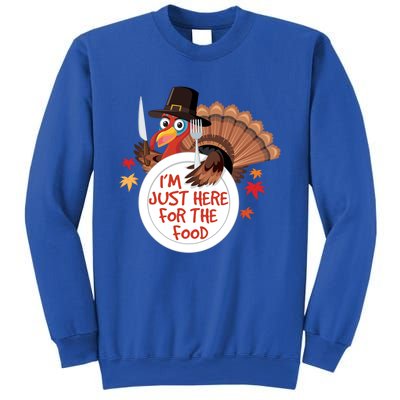 Im Just Here For The Food Funny Thanksgiving Turkey Pilgrim Gift Sweatshirt