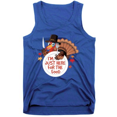 Im Just Here For The Food Funny Thanksgiving Turkey Pilgrim Gift Tank Top