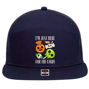 IM Just Here For The Candy Fuuny Halloween 7 Panel Mesh Trucker Snapback Hat