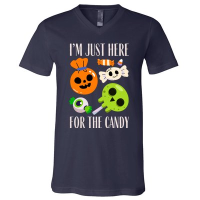 IM Just Here For The Candy Fuuny Halloween V-Neck T-Shirt