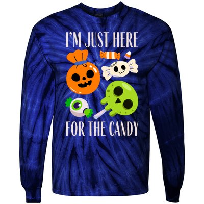 IM Just Here For The Candy Fuuny Halloween Tie-Dye Long Sleeve Shirt