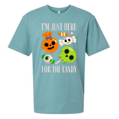 IM Just Here For The Candy Fuuny Halloween Sueded Cloud Jersey T-Shirt