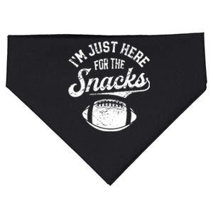 I'm Just Here For The Snacks Funny Fantasy Football League USA-Made Doggie Bandana