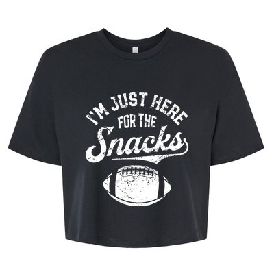 I'm Just Here For The Snacks Funny Fantasy Football League Bella+Canvas Jersey Crop Tee