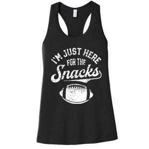 I'm Just Here For The Snacks Funny Fantasy Football League Women's Racerback Tank