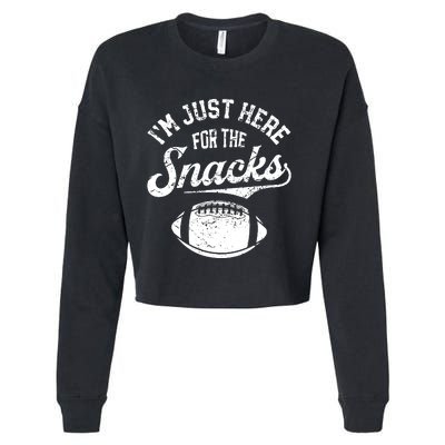 I'm Just Here For The Snacks Funny Fantasy Football League Cropped Pullover Crew