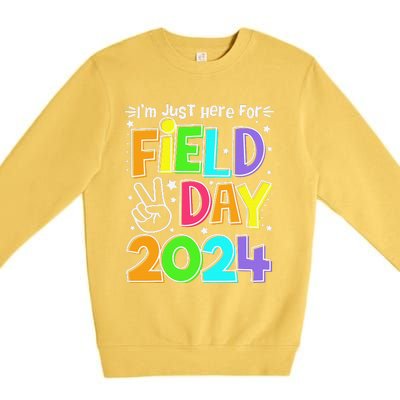 IM Just Here For Field Day 2024 For Teacher Field Day Premium Crewneck Sweatshirt