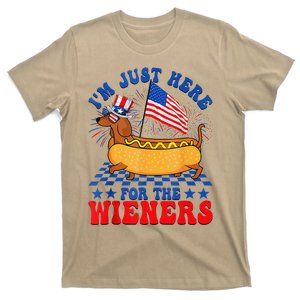 IM Just Here For Wieners Dachshund Dog Hotdog 4th Of July T-Shirt