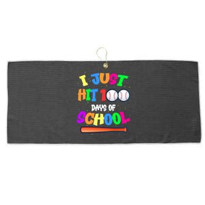 I Just Hit 100 Days Of School Baseball 100th Day Gift Large Microfiber Waffle Golf Towel