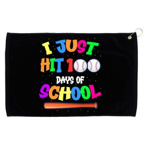 I Just Hit 100 Days Of School Baseball 100th Day Gift Grommeted Golf Towel