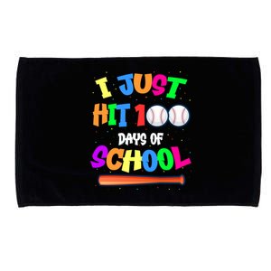 I Just Hit 100 Days Of School Baseball 100th Day Gift Microfiber Hand Towel