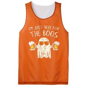 Im Just Here For The Boos Funny Gift Halloween Ghost Mesh Reversible Basketball Jersey Tank