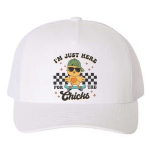 IM Just Here For The Chicks Easter Yupoong Adult 5-Panel Trucker Hat