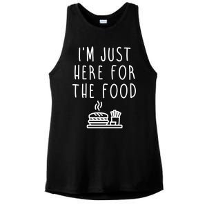 I'm Just Here For Food Hilarious Foodie Design Gift Ladies PosiCharge Tri-Blend Wicking Tank