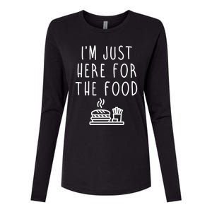 I'm Just Here For Food Hilarious Foodie Design Gift Womens Cotton Relaxed Long Sleeve T-Shirt