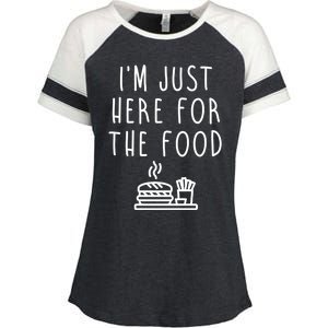 I'm Just Here For Food Hilarious Foodie Design Gift Enza Ladies Jersey Colorblock Tee