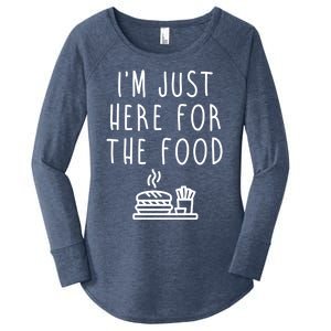 I'm Just Here For Food Hilarious Foodie Design Gift Women's Perfect Tri Tunic Long Sleeve Shirt