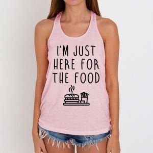 I'm Just Here For Food Hilarious Foodie Design Gift Women's Knotted Racerback Tank