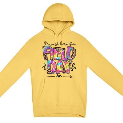 IM Just Here For Field Day Leopard Tie Dye Last Day School Premium Pullover Hoodie