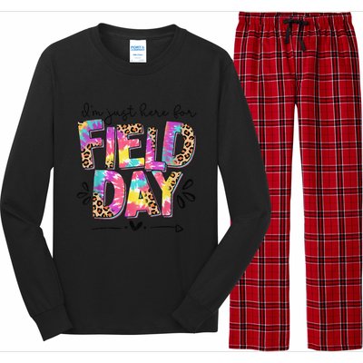 IM Just Here For Field Day Leopard Tie Dye Last Day School Long Sleeve Pajama Set