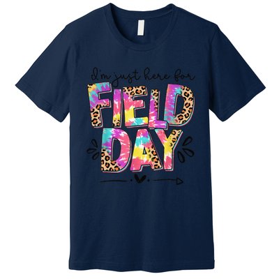 IM Just Here For Field Day Leopard Tie Dye Last Day School Premium T-Shirt