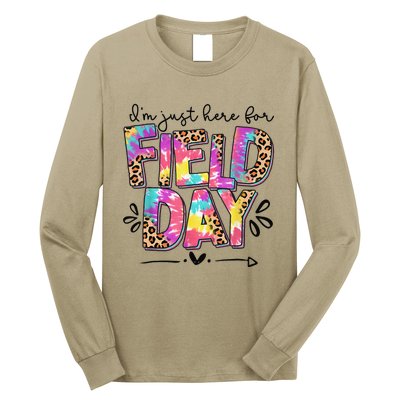 IM Just Here For Field Day Leopard Tie Dye Last Day School Long Sleeve Shirt