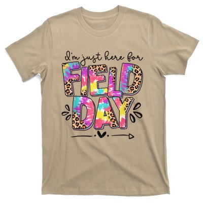 IM Just Here For Field Day Leopard Tie Dye Last Day School T-Shirt