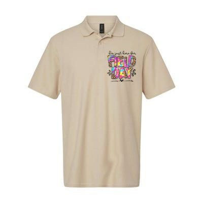 IM Just Here For Field Day Leopard Tie Dye Last Day School Softstyle Adult Sport Polo