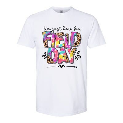 IM Just Here For Field Day Leopard Tie Dye Last Day School Softstyle CVC T-Shirt