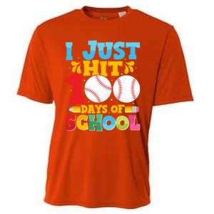 I Just Hit 100 Days Of School Baseball 100th Day Cute Gift Cooling Performance Crew T-Shirt