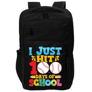 I Just Hit 100 Days Of School Baseball 100th Day Cute Gift Impact Tech Backpack