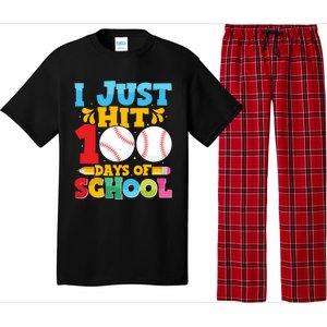 I Just Hit 100 Days Of School Baseball 100th Day Cute Gift Pajama Set