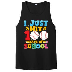 I Just Hit 100 Days Of School Baseball 100th Day Cute Gift PosiCharge Competitor Tank