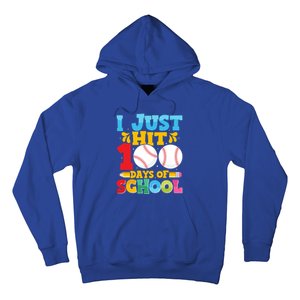 I Just Hit 100 Days Of School Baseball 100th Day Cute Gift Hoodie