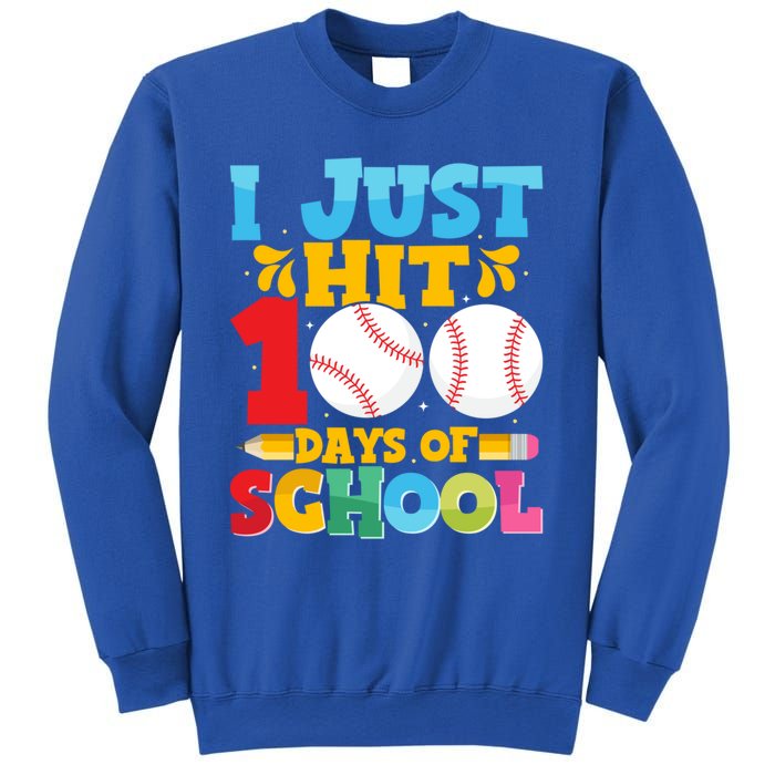 I Just Hit 100 Days Of School Baseball 100th Day Cute Gift Sweatshirt