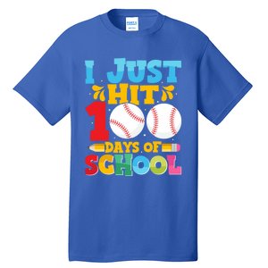 I Just Hit 100 Days Of School Baseball 100th Day Cute Gift Tall T-Shirt