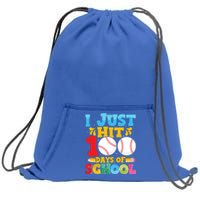 I Just Hit 100 Days Of School Baseball 100th Day Cute Gift Sweatshirt Cinch Pack Bag