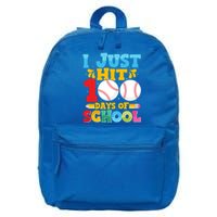 I Just Hit 100 Days Of School Baseball 100th Day Cute Gift 16 in Basic Backpack