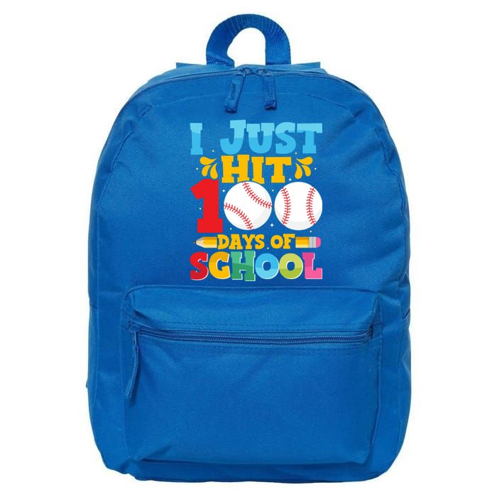 I Just Hit 100 Days Of School Baseball 100th Day Cute Gift 16 in Basic Backpack