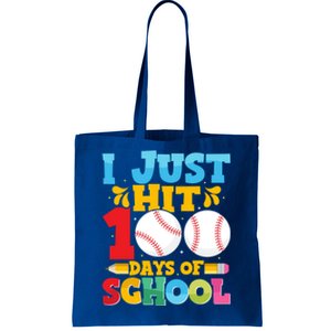 I Just Hit 100 Days Of School Baseball 100th Day Cute Gift Tote Bag