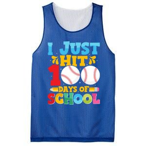 I Just Hit 100 Days Of School Baseball 100th Day Cute Gift Mesh Reversible Basketball Jersey Tank