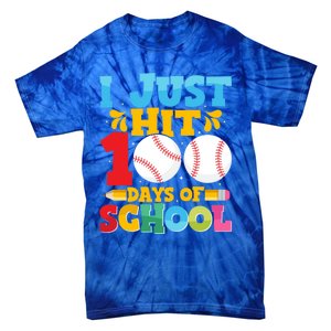 I Just Hit 100 Days Of School Baseball 100th Day Cute Gift Tie-Dye T-Shirt