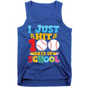 I Just Hit 100 Days Of School Baseball 100th Day Cute Gift Tank Top