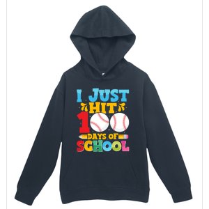 I Just Hit 100 Days Of School Baseball 100th Day Cute Gift Urban Pullover Hoodie