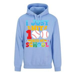 I Just Hit 100 Days Of School Baseball 100th Day Cute Gift Unisex Surf Hoodie