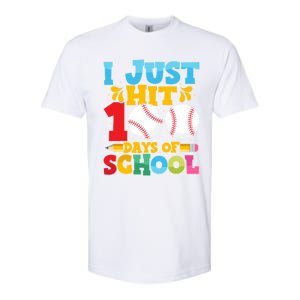 I Just Hit 100 Days Of School Baseball 100th Day Cute Gift Softstyle CVC T-Shirt