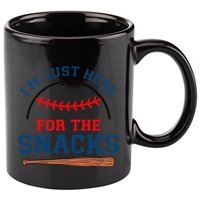 IM Just Here For The Snacks Funny Baseball Season Softball 11oz C Handle Ceramic Mug