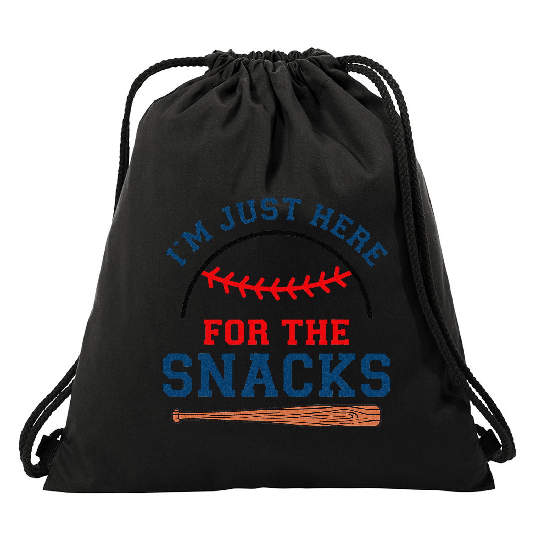 IM Just Here For The Snacks Funny Baseball Season Softball Drawstring Bag
