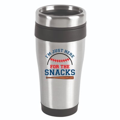 IM Just Here For The Snacks Funny Baseball Season Softball 16oz Travel Tumbler